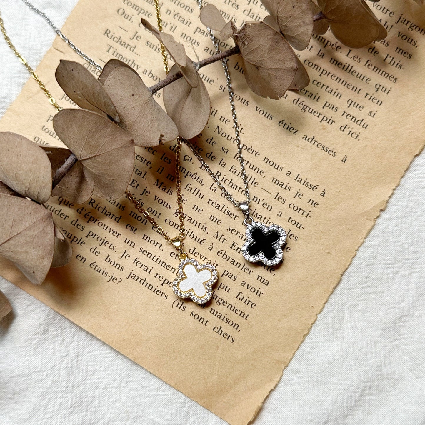 Rhiann Two-Sided Clover Necklace
