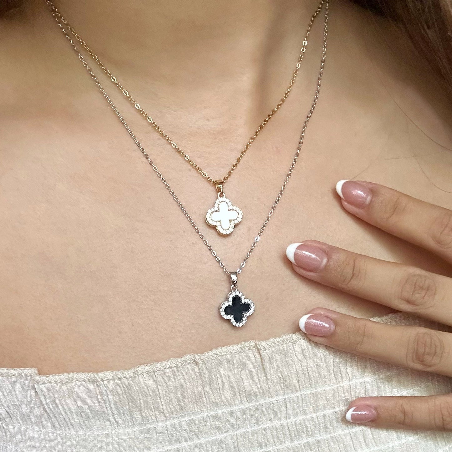 Rhiann Two-Sided Clover Necklace