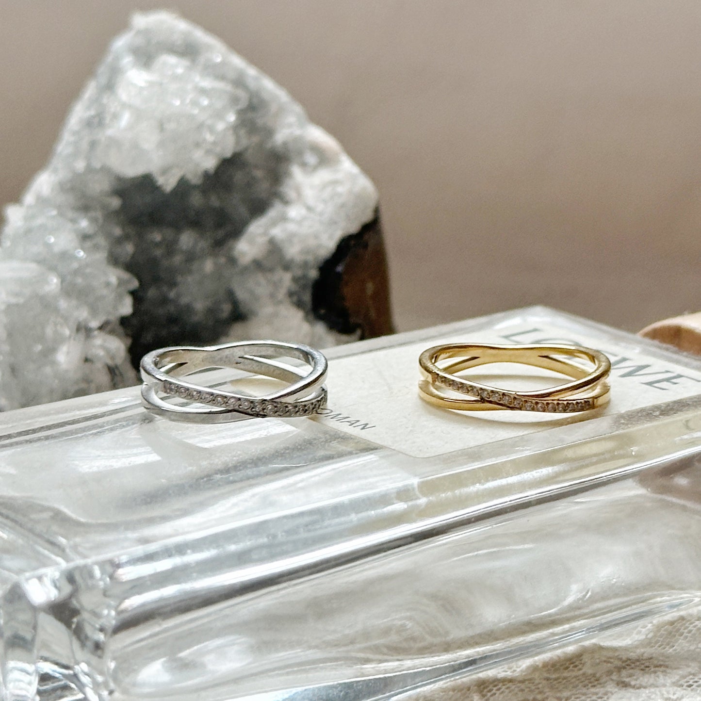 Pave Criss-Cross Ring