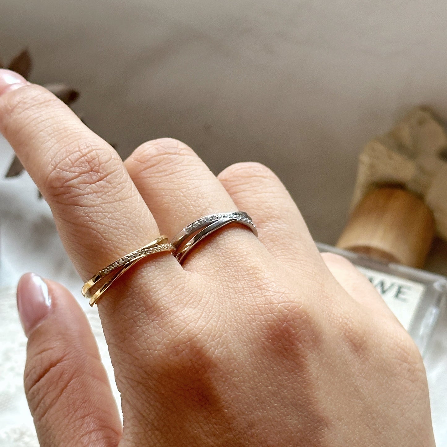 Pave Criss-Cross Ring