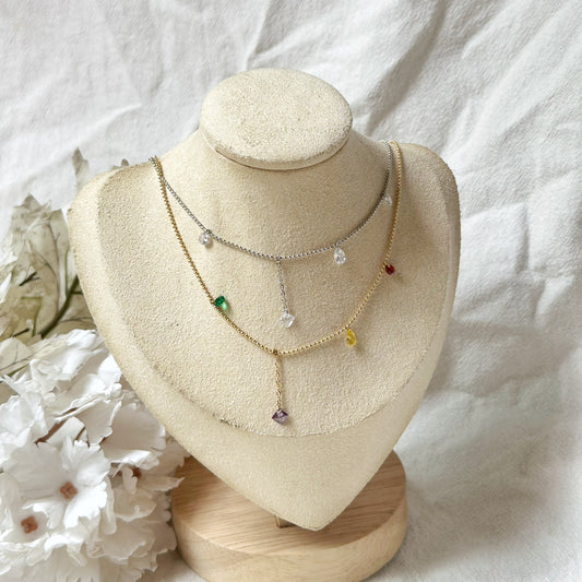 Stainless Steel Gemstone Necklace