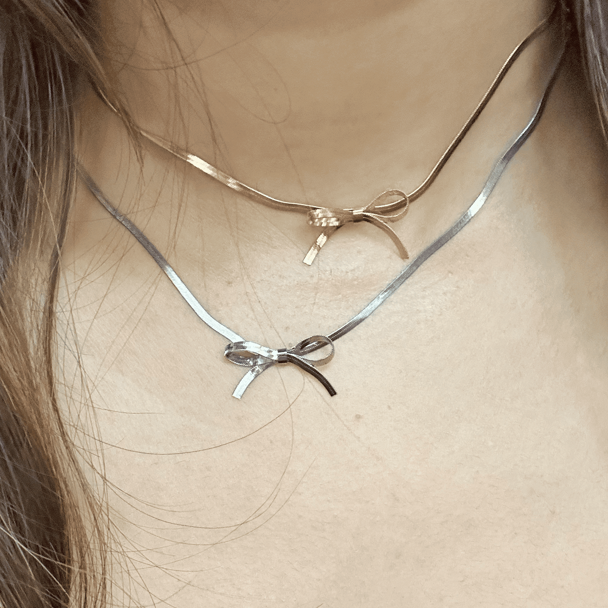 Stainless Steel Bow Necklace